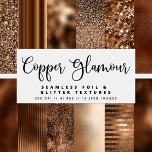 Kupferfolie Digital Papier, nahtlose Folientexturen, digitale Metallicfolie, Glam Texturen, bedruckbar, Sofort Download, kommerzielle Nutzung