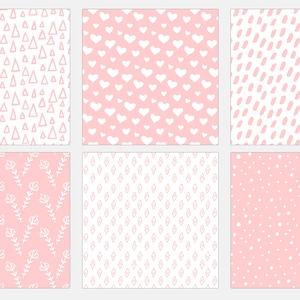 Blush Pink Pastel Digital Paper, Printable Paper, Pastel Patterns ...