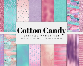 Cotton Candy Pastel Foil Seamless Digital Paper, Metallic Foil, Glam Texture, Printable, Instant Download
