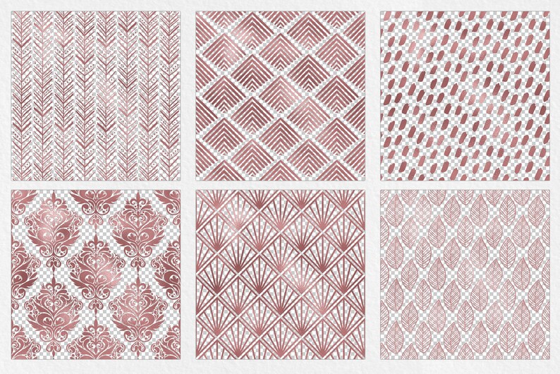 Rose Gold Transparent Overlay Patterns Overlay Digital Paper - Etsy