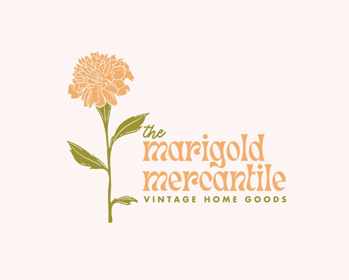 DIY Canva Logo Template - Floral Editable Logo - Fun Colorful Boho Logo ...