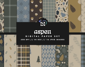 Winter Floral Digital Paper, Holiday Seamless Textures, Floral Patterns, Christmas Backgrounds, Winter Patterns, Printable, Commercial Use