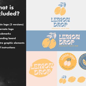DIY Canva Logo Template - Lemon Editable Logo - Fun Colorful Boho Logo ...