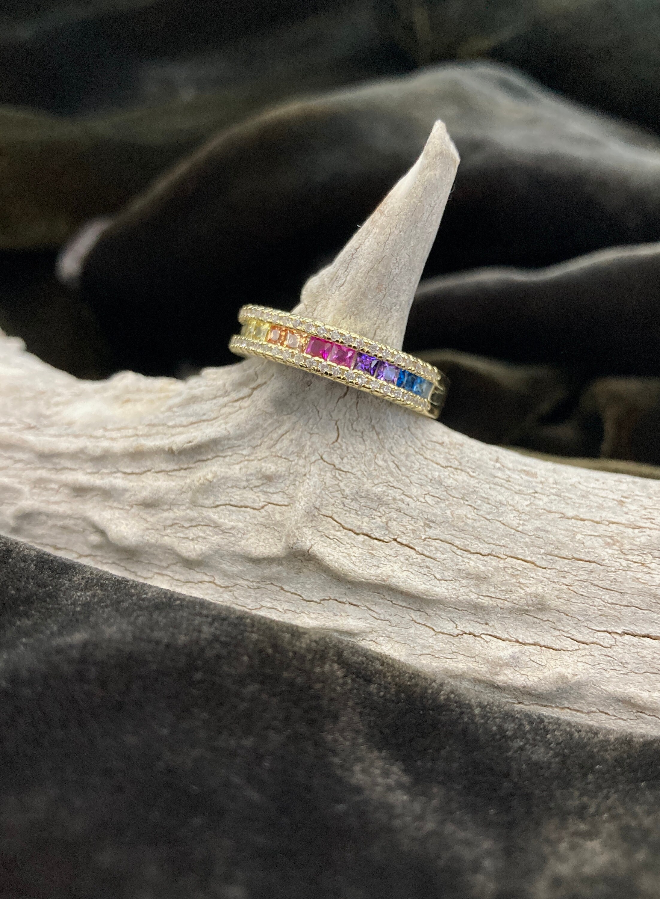 Anna Zuckerman Gold Plated Sterling Silver Rainbow Etsy