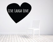 Wall sticker heart live laugh love