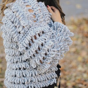 Crochet Pattern / Textured Shag Loop Cardigan Jacket / Intermediate image 4