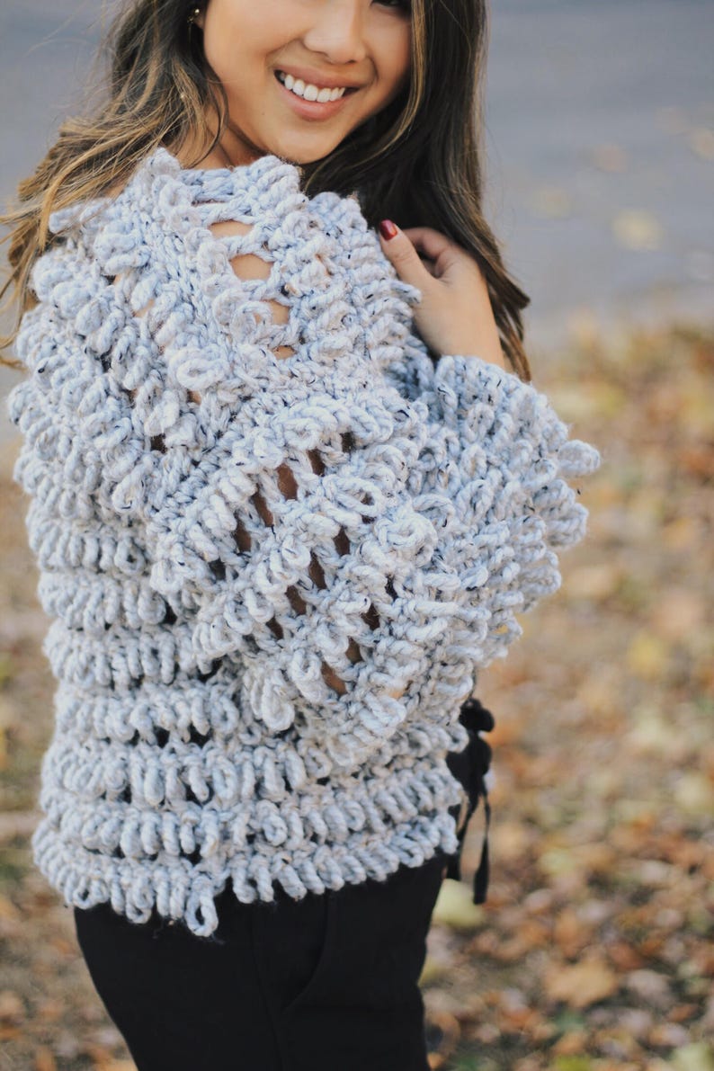 Crochet Pattern / Textured Shag Loop Cardigan Jacket / Intermediate image 4