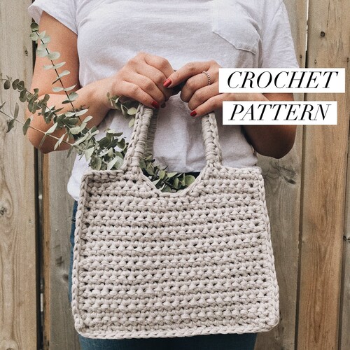 Structured Crochet Square Bag EASY Crochet Pattern - Etsy