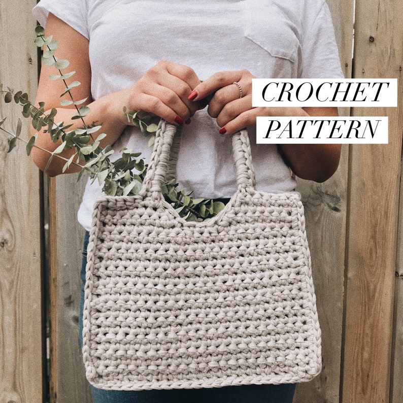 Structured Crochet Square Bag EASY Crochet Pattern image 1