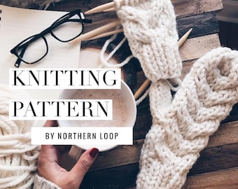 Knitting Pattern / Super Chunky Easy Cable Knit Mittens for beginners