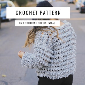 Crochet Pattern / Textured Shag Loop Cardigan Jacket / Intermediate image 1