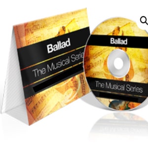 May include: A CD and a CD case with a gold and black design. The CD case has the text "Ballad The Musical Series" on it. The CD has the same text on it.
