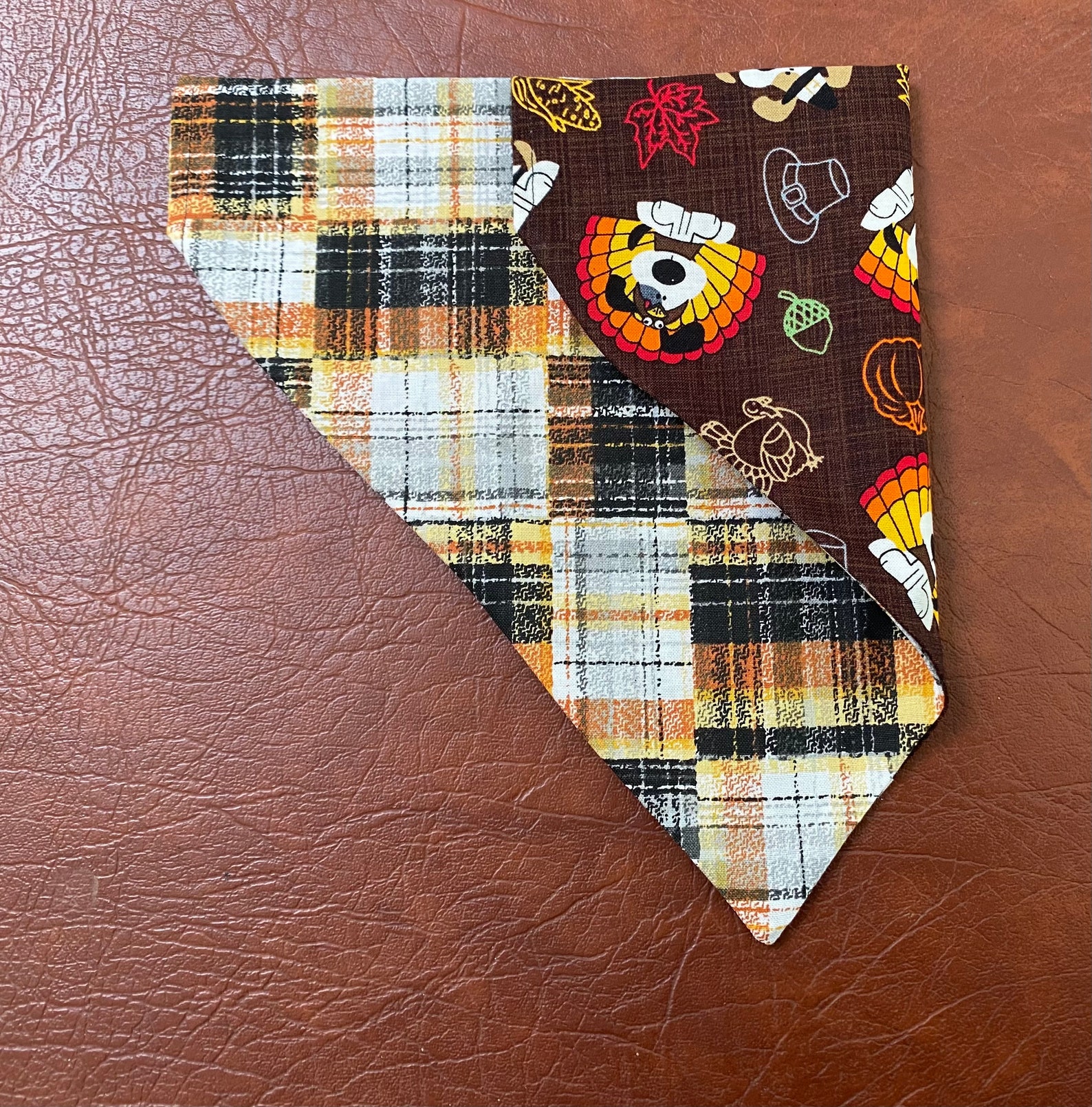 Thanksgiving Dog Bandana. Reversible Over the Collar Bandana. Etsy