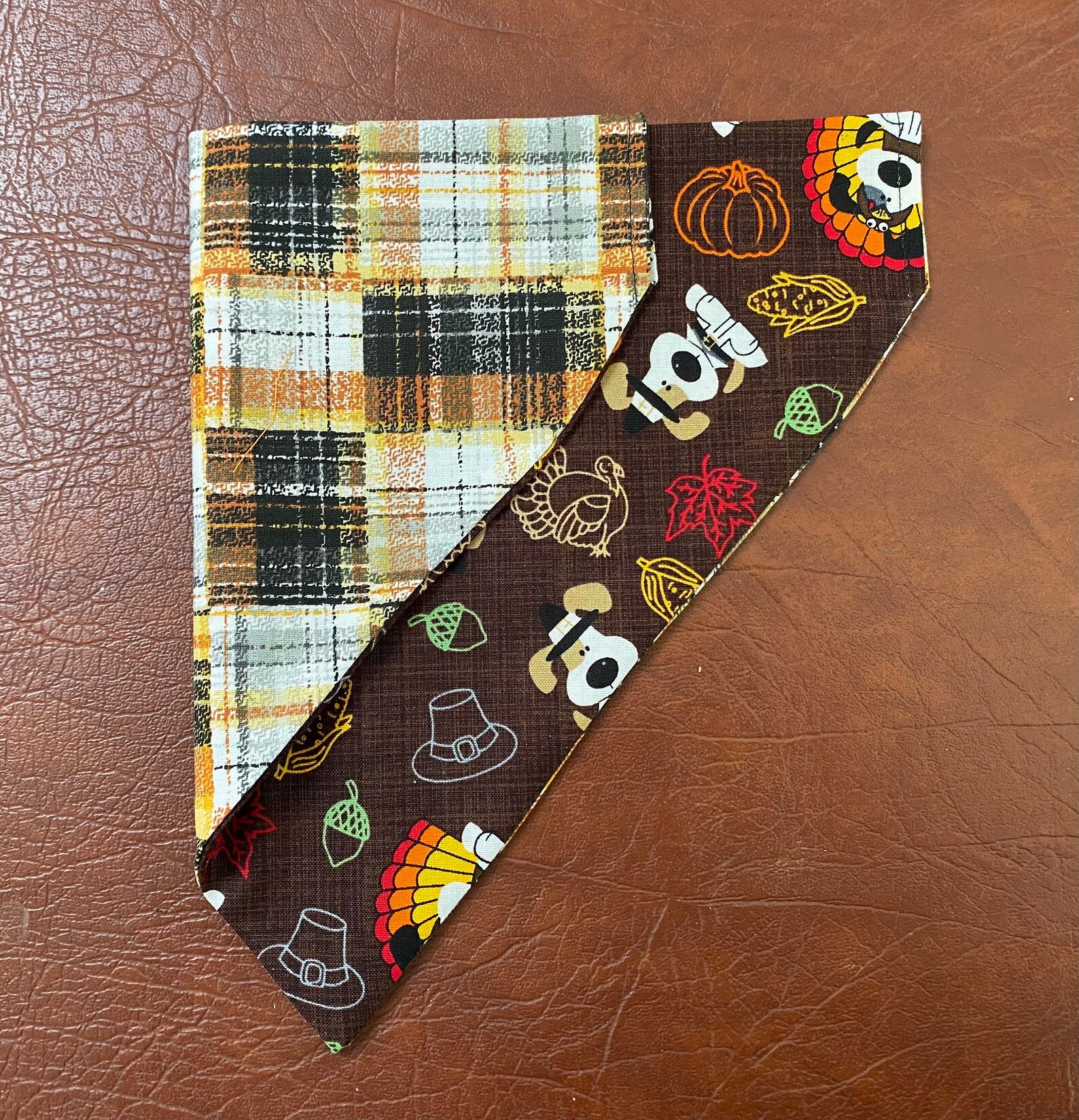 Thanksgiving Dog Bandana. Reversible Over the Collar Bandana. Etsy