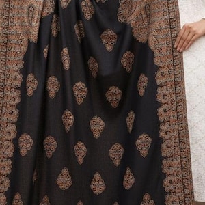 The Amritsar Store Kashmiri Jamawar Shawl with  Paisley Motifs , Shawl For Women