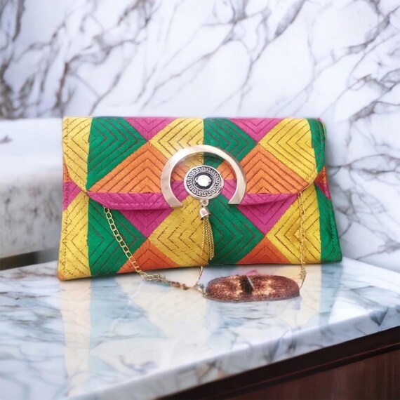 Buy Handcrafted Punjabi Phulkari Clutch Online by the Amritsar Store - Etsy