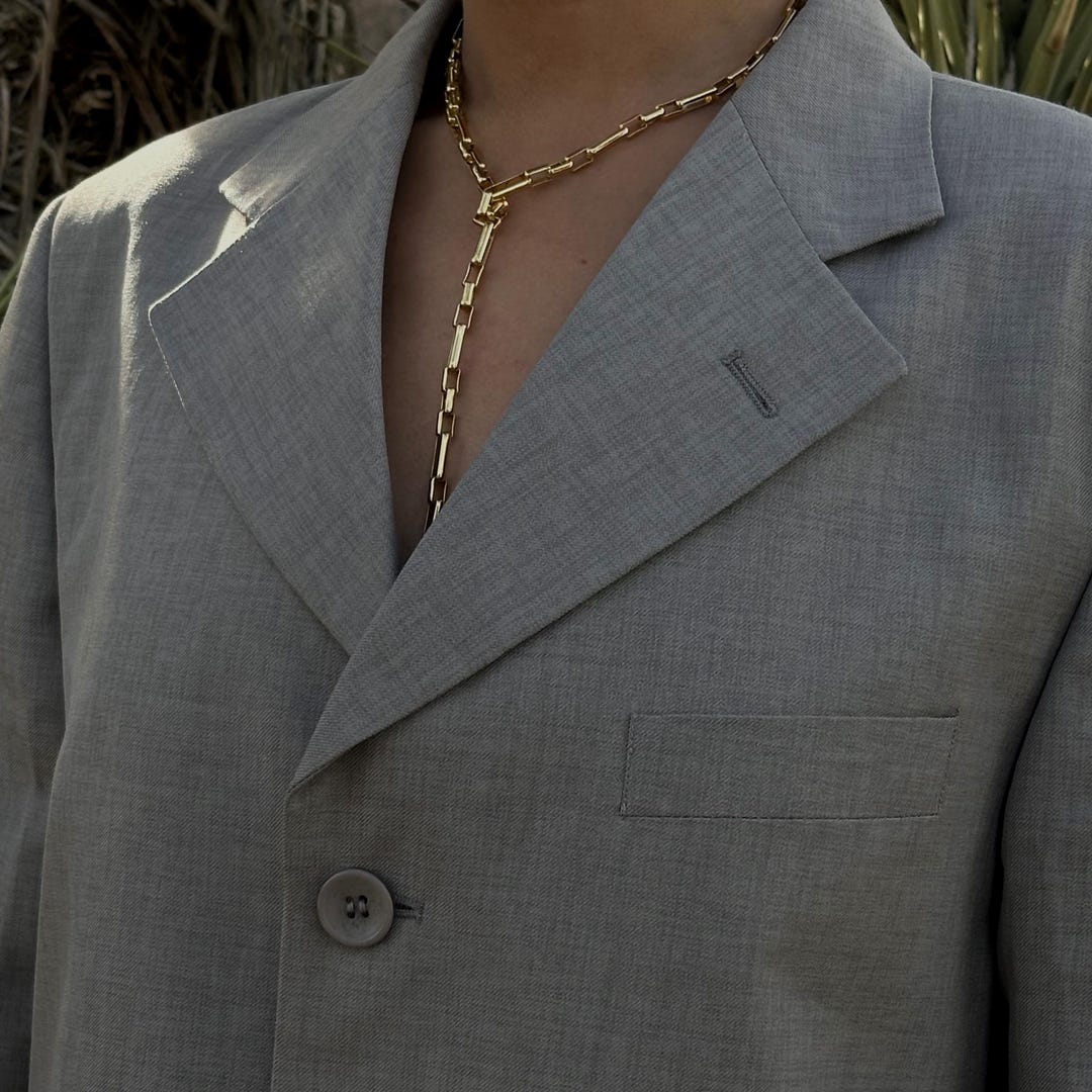 Sleek Layers Stainless Steel Lariat Necklace