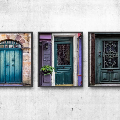Teal Wall Art Decor French Blue Door Door Photography - Etsy UK