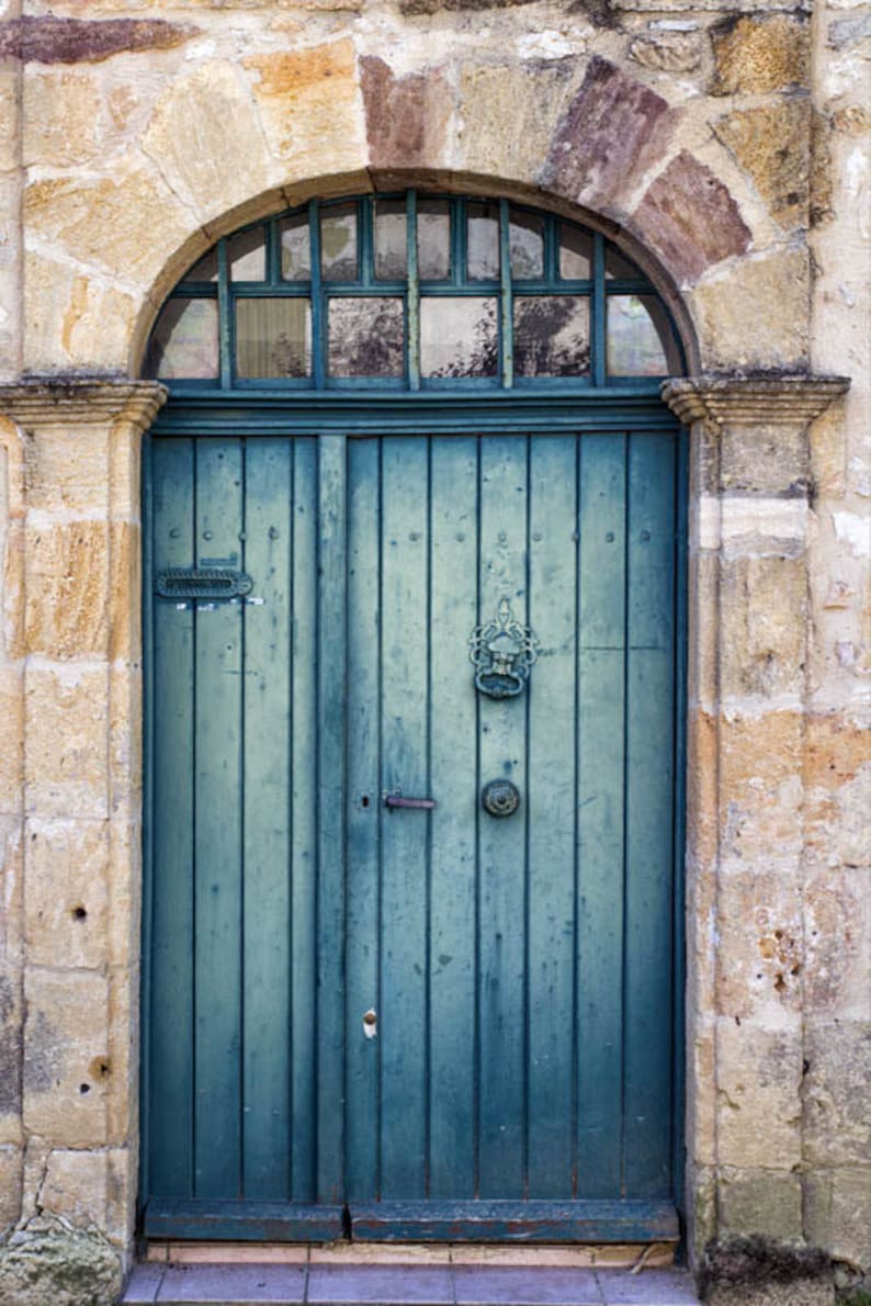 Teal Wall Art Decor French Blue Door Door Photography | Etsy
