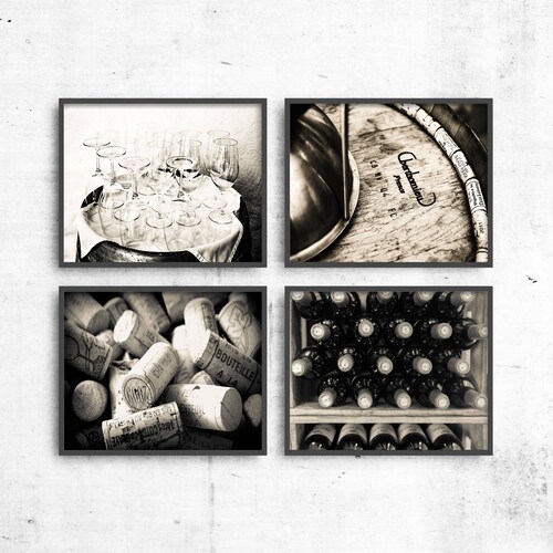 Wine Photography Print Set Kitchen Dining Art Prints Winery Etsy