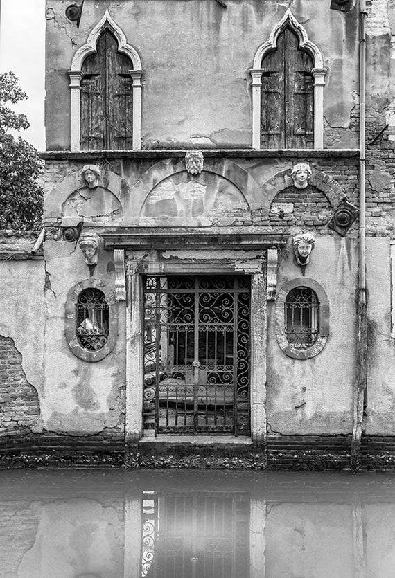 ベネチアの運河建築のプリント – 歴史的なベネチアのヴィンテージ