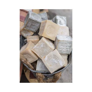 Savon de Marseille Soap Print French Market Wall Art Rustic Provence Decor Cube Soap Photography Shabby Chic Bathroom or Kitchen Print