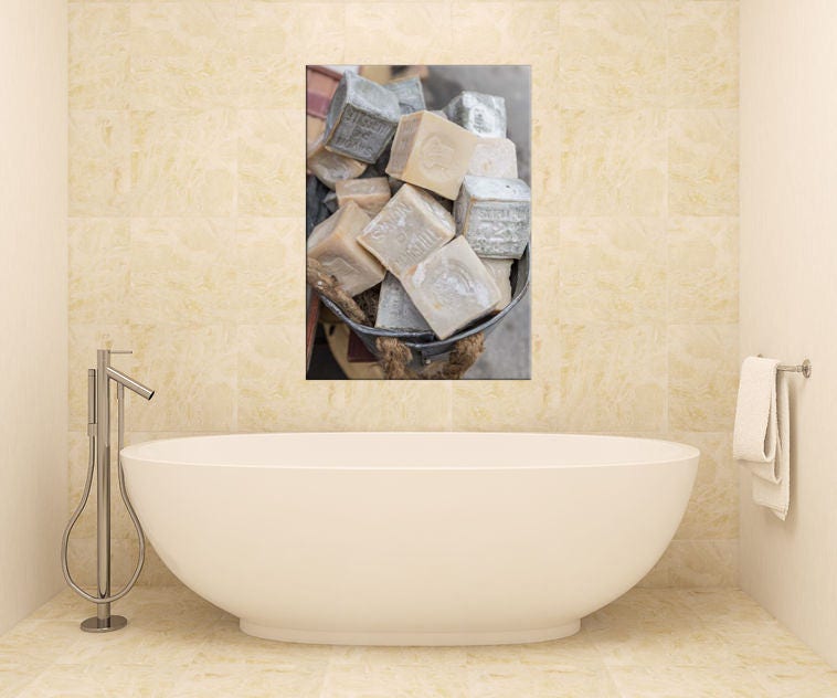Bathroom Wall Decor Bathroom Art Grey & Beige Laundry Room Etsy