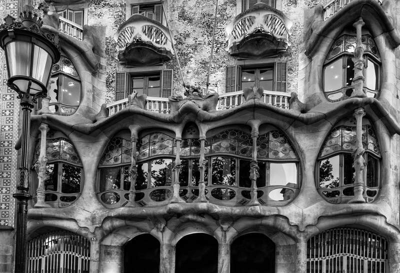 Gaudi Print Wall Art Barcelona Black & White Photography Prints of Casa