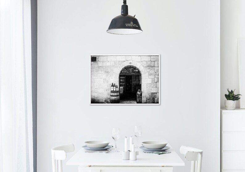 Wine Decor Photography Print, St Emilion Wine Art in Black & White or Color for Rustic Wall Art image 9