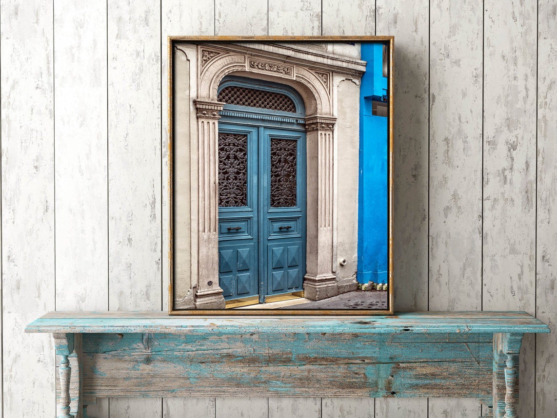 Montmartre Paris Decor Blue Door Photography Prints for Living | Etsy