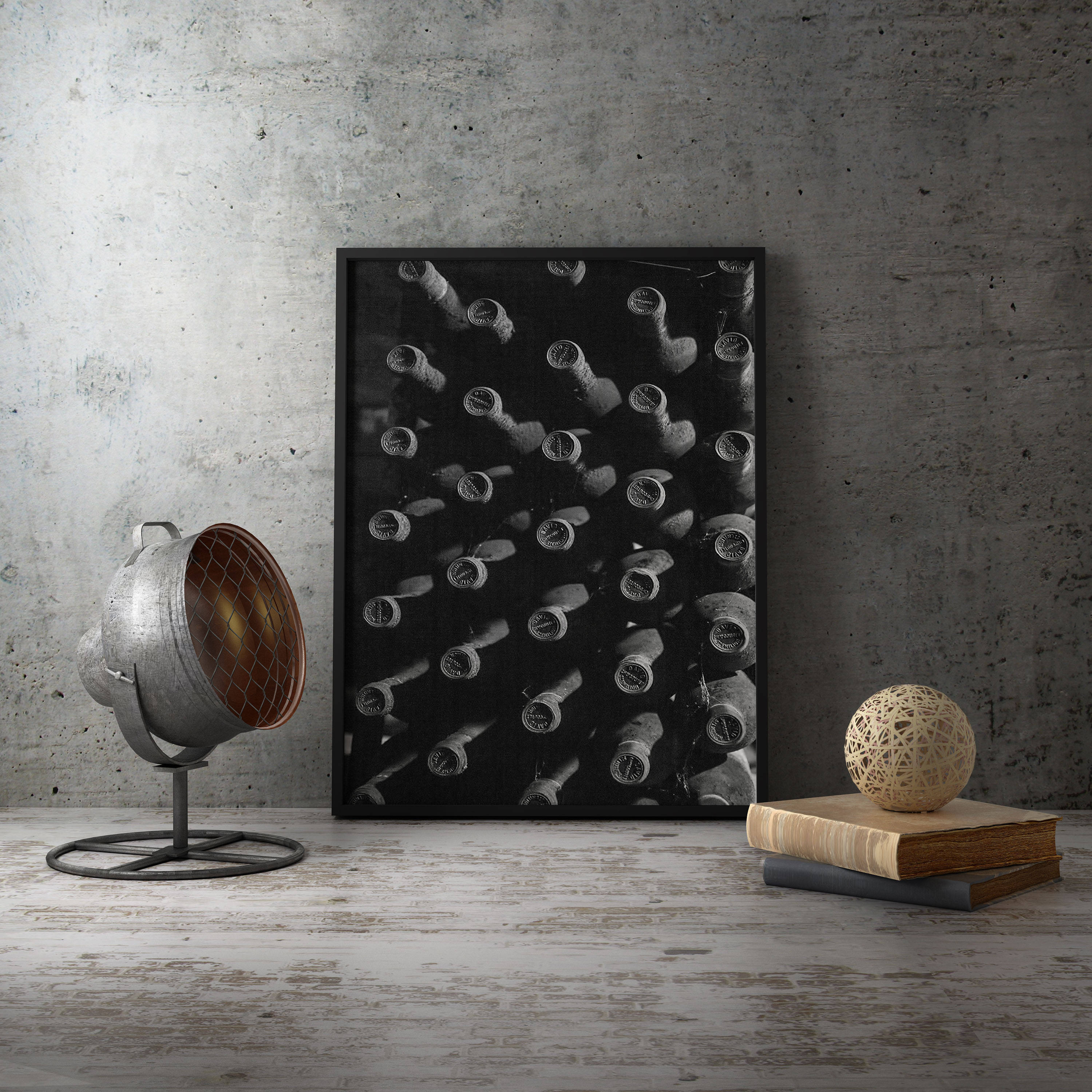 Wine Decor Wall Art Print Black & White Print Wall Art for | Etsy