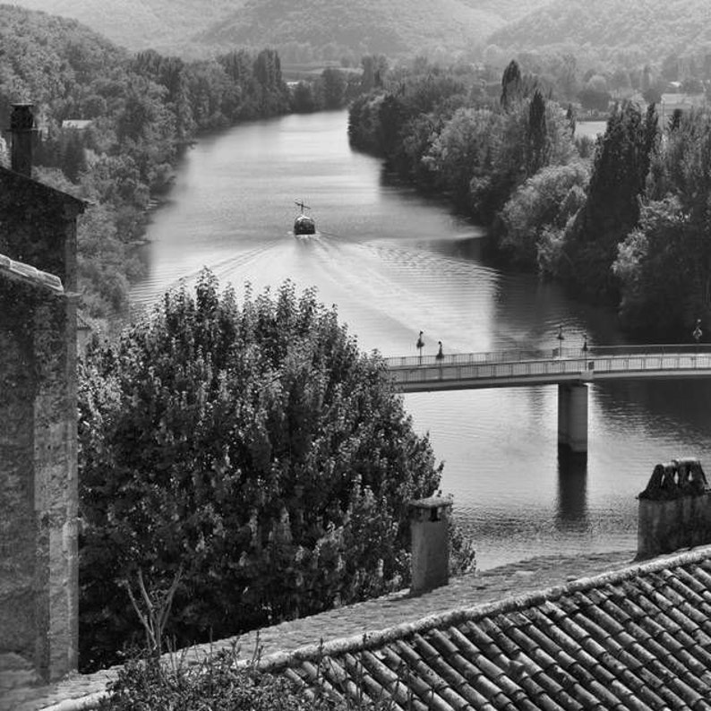 Black White Wall Art Print French Countryside Picture Etsy