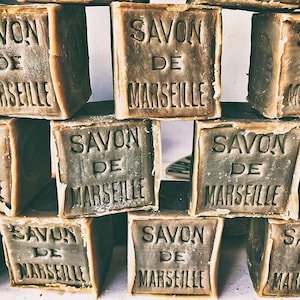 Savon de Marseille Fine Art Print – Minimalist French Product Photography, Artisan Soap Wall Art for Modern Kitchens or Spa Bathrooms
