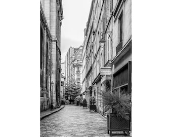 Paris Street Fotografie Druck – Schwarz-Weiß Fine Art, Europäische Architektur Wandkunst
