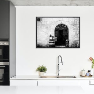 Wine Decor Photography Print, St Emilion Wine Art in Black & White or Color for Rustic Wall Art image 6