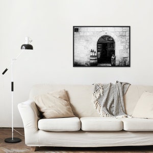 Wine Decor Photography Print, St Emilion Wine Art in Black & White or Color for Rustic Wall Art image 4