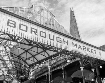 Borough Market London Photography Prints in Black & White for Travel Decor