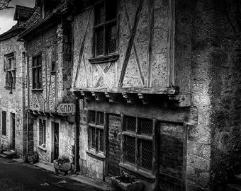 Black & White French Country Decor French Village Wall Art Photography Prints, South of France Streets and Houses Decor Wall Art Prints