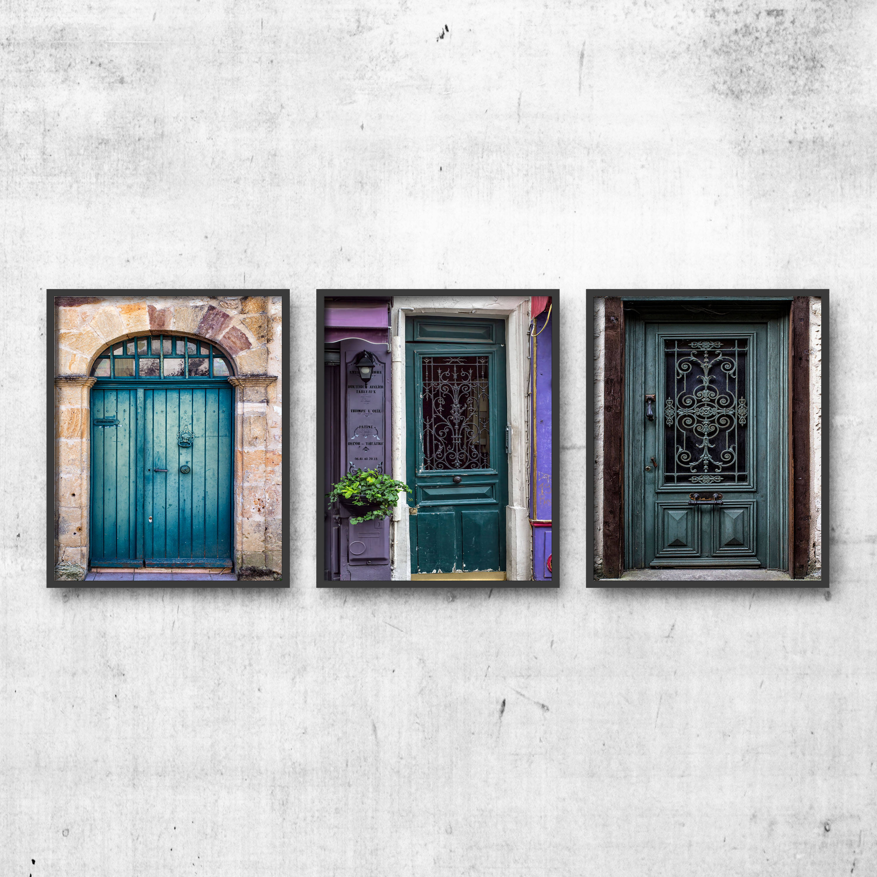 Gallery Wall Set Blue Door Wall Art Prints Travel Photos Etsy