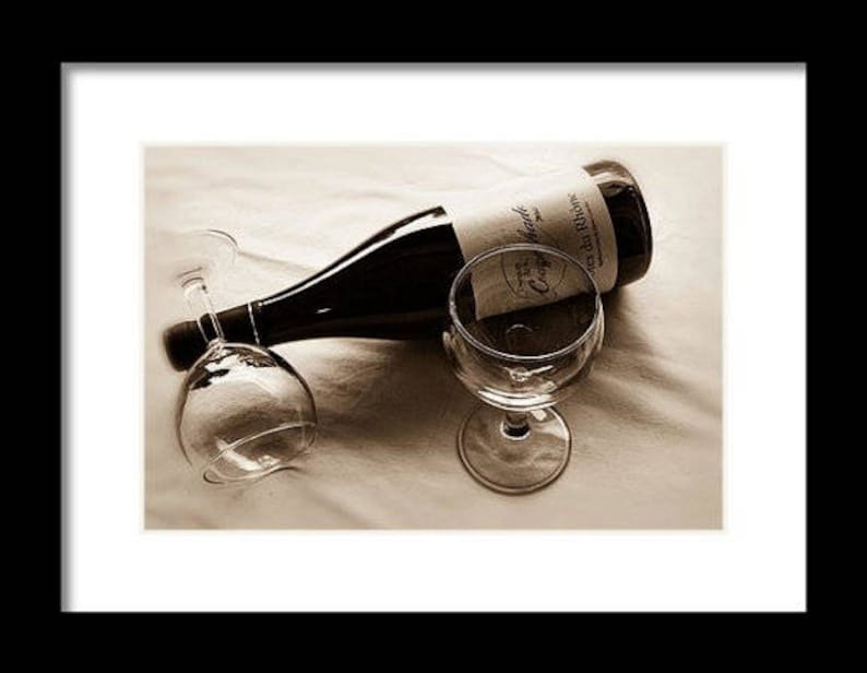 Print Set of Wine Decor Wine Kitchen Art Warm Brown Rustic Etsy