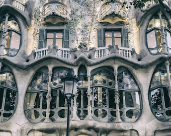 Casa Batllo Barcelona Photography Prints, Gaudi Windows Wall Art Print