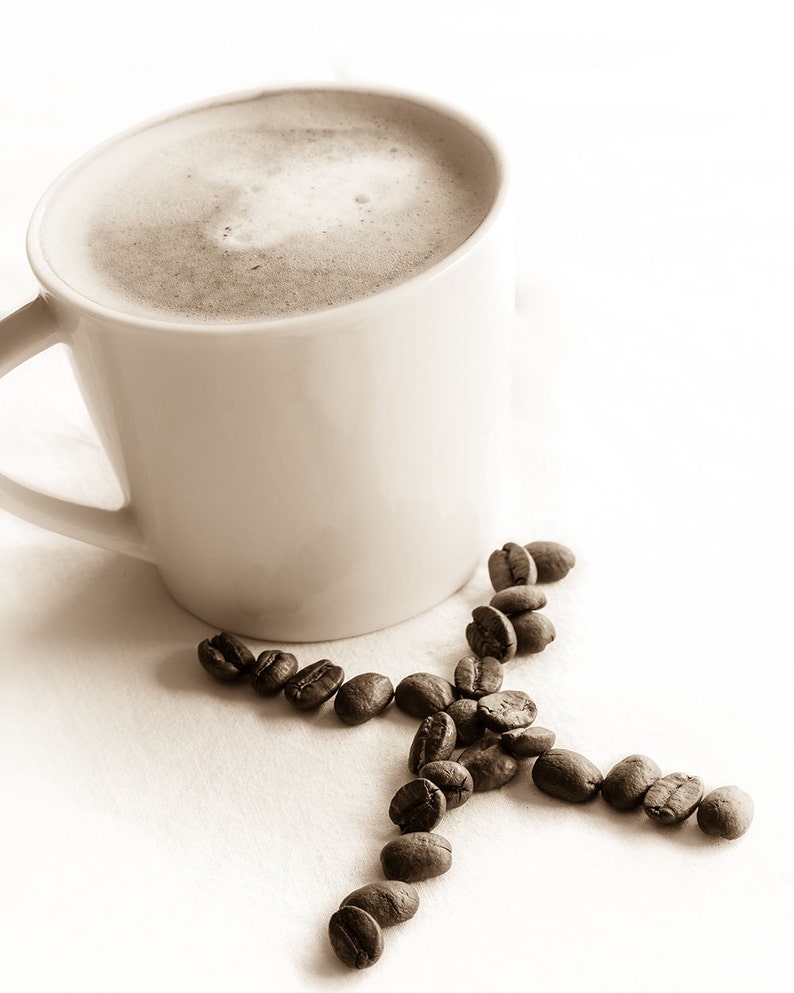 Coffee Photography Prints in Sepia Cream /& Brown Wall Art Prints Coffee Bar Kitchen Wall Decor