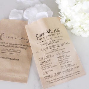 Sacolas para Programa de Casamento – Sacolas de Papel Kraft Personalizadas com Anúncios Impactantes para Lembrancinhas de Cerimônia e Recepção