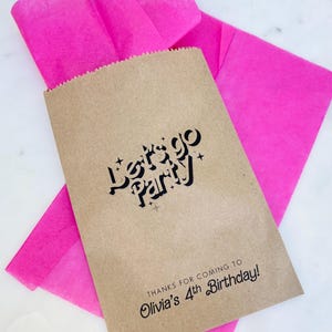 Bustine per bomboniere "Andiamo" - Collezione compleanno bambini - Bustine per bomboniere - Stampa personalizzata su bustine di carta marrone Kraft