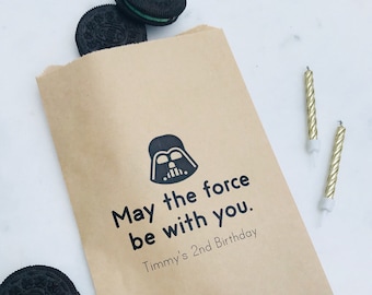 Star Wars Favor Bags – Custom Kids Birthday Party Goodie Bags, Personalized Galaxy Party Favors - Any Character!