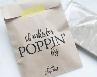 Bolsas de palomitas de maíz: bolsas personalizadas con la frase "Gracias por pasar"