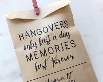 Personalized Wedding Hangover Kit Favor Bags – Kraft Recovery Treat Bags