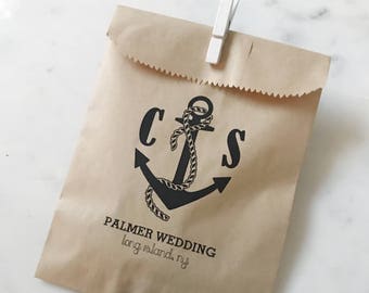 Custom Nautical Wedding Favor Bags! Also great for Engagement Party or Bridal Shower!