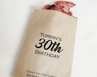 Personalisierte Meilenstein Geburtstagsgeschenktüten • Glückliche 30.-100. Kraftpapier-Partytüten