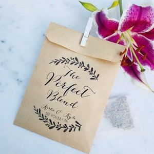 Hochzeit Bevorzugungsbeutel! - Die perfekte Mischung - Personalisierte Kaffee- oder Honig- & Teebeutel - Individuell bedruckte Kraftpapiertüten